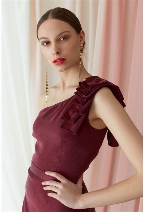 Undress Neta Burgundy One Shoulder Mini Dress Shopstyle