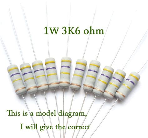 Aih665s1w 1w 36k 3k6 3600 Ohm 100 Original New Fixed Resistor Metal
