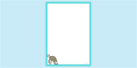 FREE Turtle Page Border Page Borders Twinkl Twinkl