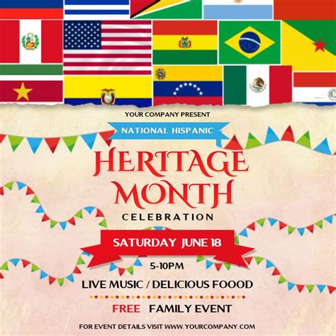 Hispanic Heritage Month Flyer Template Free Printable Word Searches