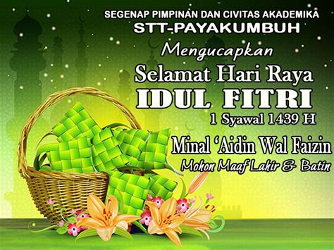 Ucapan Selamat Hari Raya Idul Fitri 1439 H 2018 Stt Payakumbuh