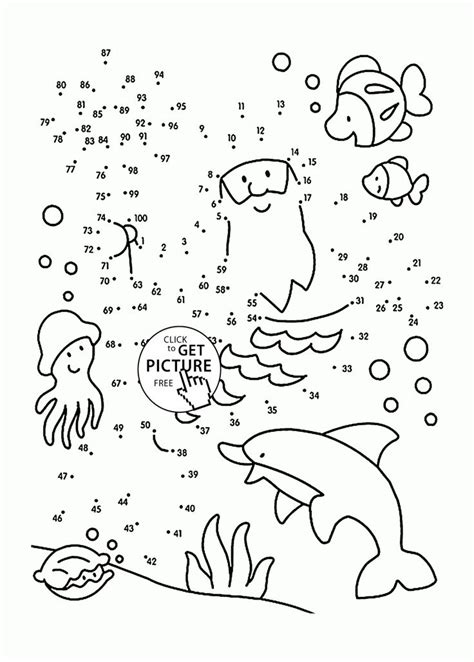 Animals, featuring popular pets such as cats and dogs, as well as the more exotic beasts of feathers. Undersea Dot to Dot coloring pages for kids, connect the ...