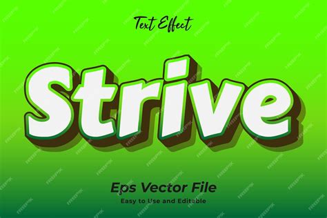 Premium Vector Strive Text Effect Easy To Use Editable Premium Vector