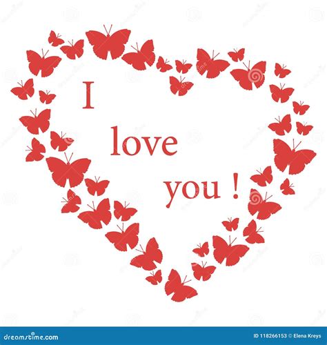 Butterflies In Hearts Valentine S Day I Love You Stock Vector