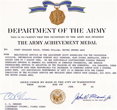 Army Certificate Of Achievement Template Best Business Templates