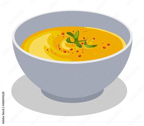 Vecteur Stock Carrot Soup On White Background Stock Illustration