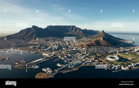 Aerial Coastal View Of Cape Town City With Table Mountain Cape Town