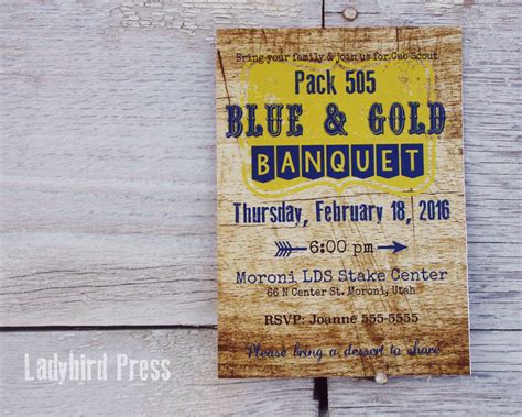 Printable Blue And Gold Banquet Invitations Free