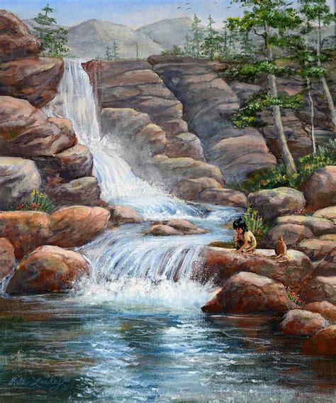 Waterfalls Painting By Rita Lackey