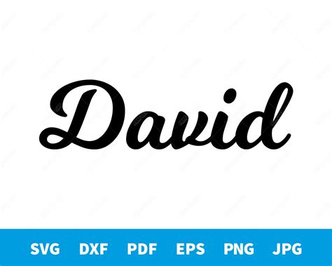David Calligraphy Name Shape Vector File For Cutting Or Printing Svg