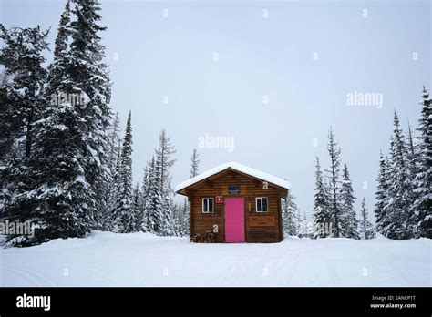 A Snow Covered Warming Hut At Silverstar Mountain Resort Near Vernon