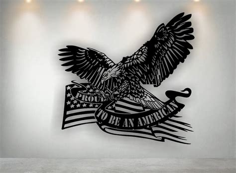 Usa Flag Eagle Panel Vector Laser Cut Files Svg Dxf Home Wall Etsy