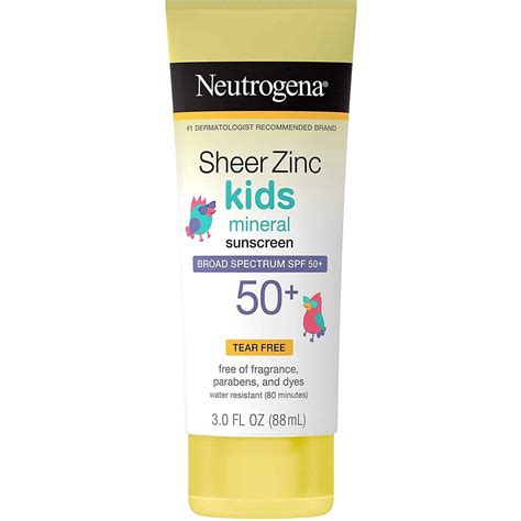 Neutrogena Sheer Zinc Kids Sunscreen Spf50 At Sanwarnapk