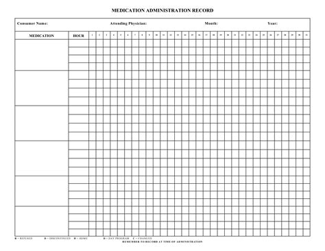 Medication Chart Printable Free Free Printable