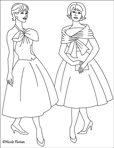 We just love these coloring pages for adults. Nicole's Free Coloring Pages: Vintage Fashion * Coloring pages
