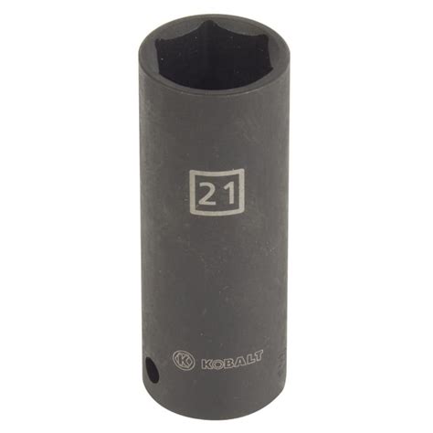 Shop Kobalt Metric 12 In Drive Deep 6 Point 21mm Impact Socket At