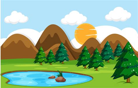 Flat Nature Landscape Day Time 433871 Vector Art At Vecteezy