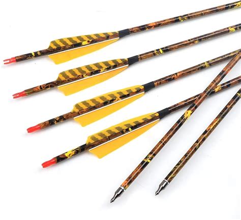6121824pcs Archery Carbon Arrows 4inch Real Feather Arrows Recurve