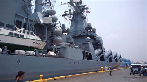 Russian Navys Slava Class Cruiser Varyag At Manila South Harbor April