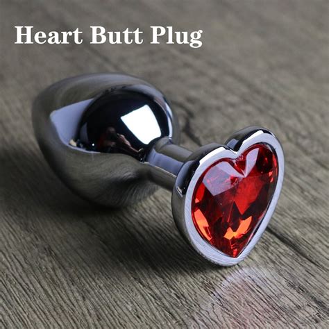 jewelled heart butt plugmetal anal plug bdsm anal sex toys etsy