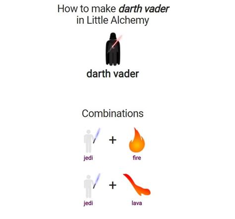 How To Make Darth Vader In Little Alchemy 2