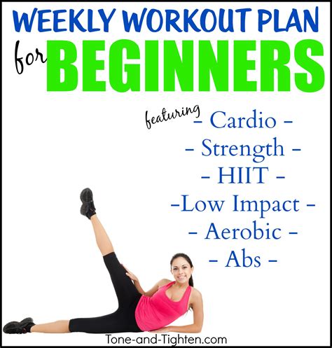 Weekly Workout Plan 5 Days Of Beginner Workouts To Tone And Tighten