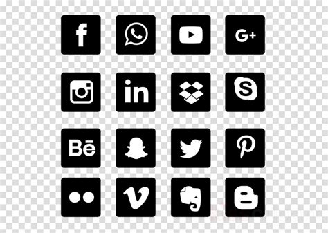 Transparent Background Black Social Media Icons Png Social Media