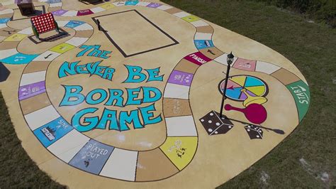 Giant Outdoor Concrete Board Game At Florida Rental House For Vacations