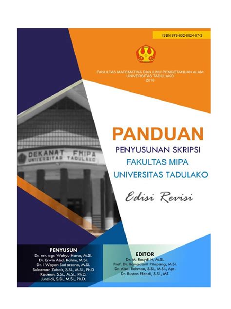 Daftar pustaka panduan penyusunan kurikulum pendidikan tinggi tahun 2016, kementerian riset ditjen dikti. Buku Panduan Penulisan Skripsi Fmipa Universitas Tadulako ...