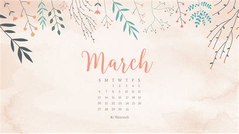 march   calendar wallpaper desktop background