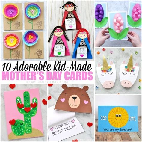 Since we know moms go gaga for all things heartfelt and handmade, we've they'll pair perfectly with your mother's day gifts! 10 Adorable Mother's Day Card Ideas Kids Can Make