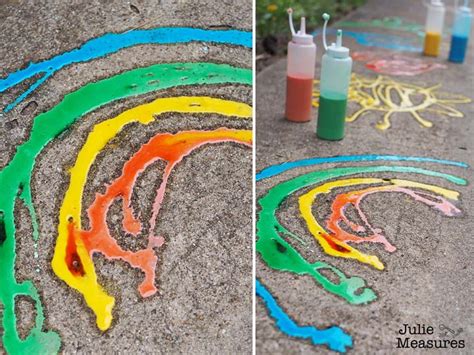 Stay Cool With Fizzy Homemade Sidewalk Chalk Paint Julie Measures