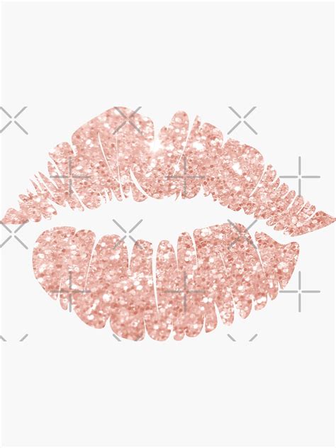 Pink Glitter Lips Sticker For Sale By Janewwu Redbubble