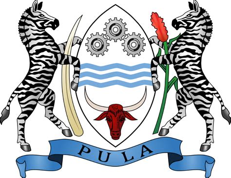 Republic Of Botswana Coa Coat Of Arms Botswana Flag Botswana