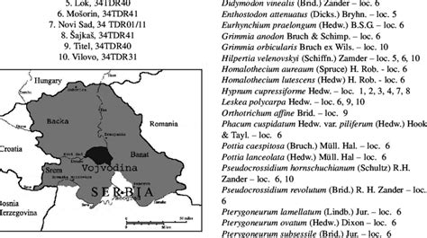 Map Of Vojvodina Serbia With Area Of Investigated Zones Presented In