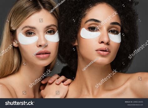Multicultural Women Naked Shoulders Eye Patches Stock Photo Shutterstock