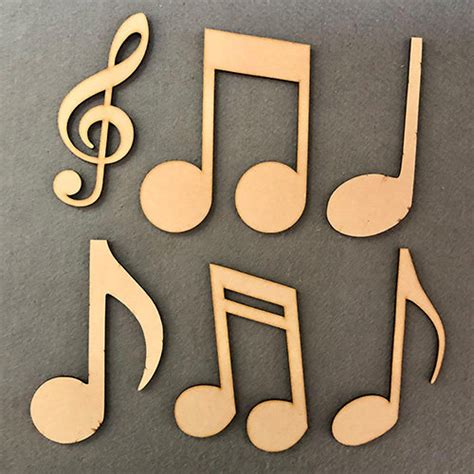 6 X Wooden Music Notes Craft Shapes Card Making Treble Etsy