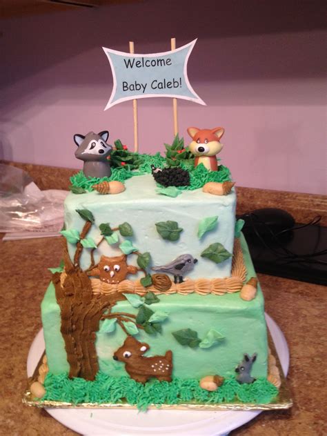 √ Forest Animal Baby Shower Cake