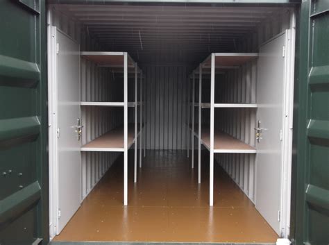 20ft Container Conversion With Shelving And Personnel Doors For Stores