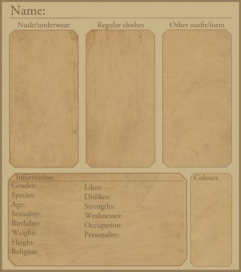 Character Reference Sheet Template By Rohdale On Deviantart