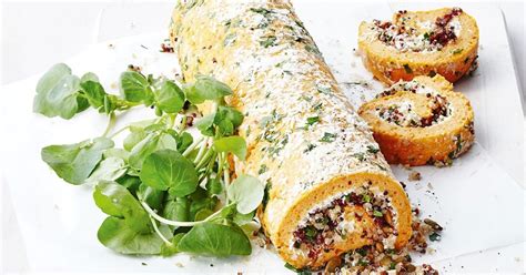 Pumpkin And Goats Cheese Roulade With A Nutty Quinoa Stuffing Packed