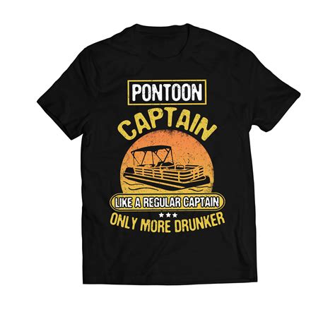 Pontoon Captain Like A Regular Captain T Shirt Boat Vintage T Shirt