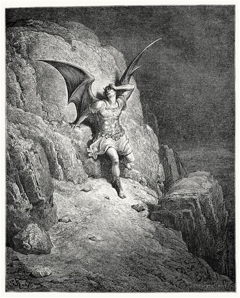 Satan Gustave Doré Illustration For John Miltons Paradise Lost