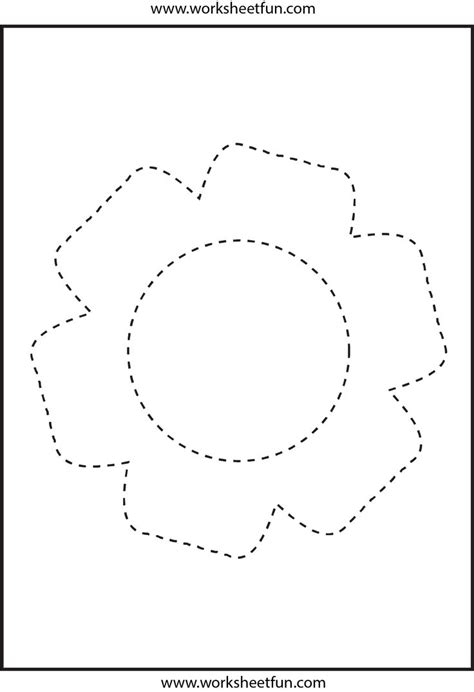 Flower Trace Worksheet For Kindergarten