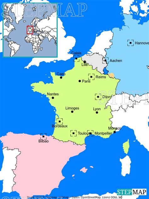 700 000 (2017, mappe) bei ebay. StepMap - Frankreich-Spanien - Landkarte für Mitteleuropa
