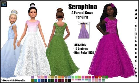 Seraphina A Formal Gown For Girls Ts4childfullbody Ts4bacc