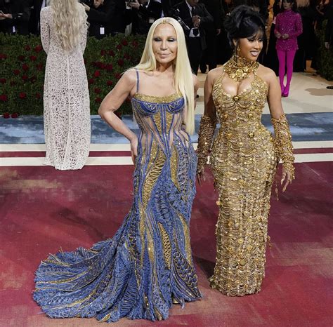 Cardi B Drips In Gold With Donatella Versace At 2022 Met Gala