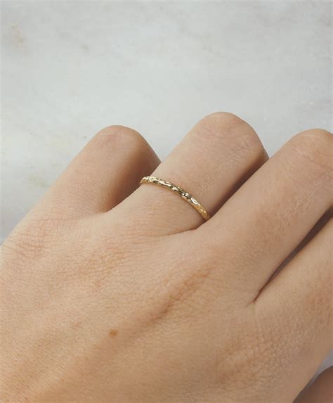 The Perfect Dainty Stacking Ring Lacee Alexandra Jewelry Hammered