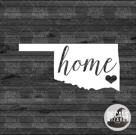 Oklahoma State Decal Us States Vinyl Stickers Decor Outline Etsy