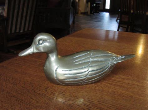 Large Vintage Brass Mallard Duck 9 12 Figurine Mid Centurybrass